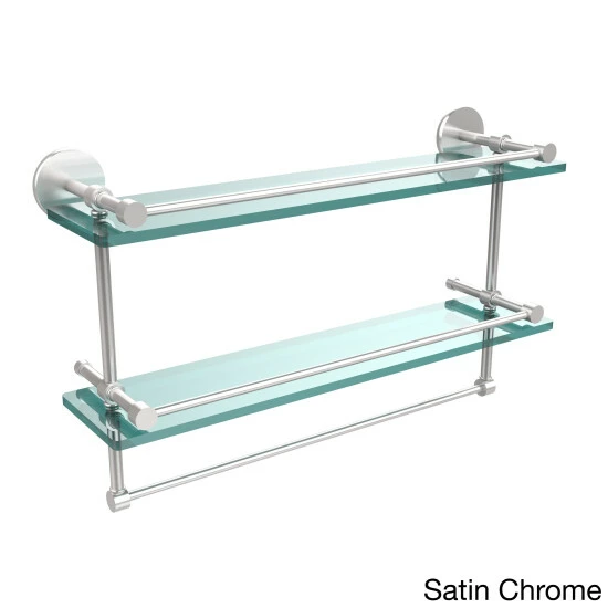 Deals โ Allied Brass Prestige Skyline Collection 22-inch Gallery Double Glass Shelf With Towel Bar ๐ 4 Deals โ Allied Brass Prestige Skyline Collection 22-inch Gallery Double Glass Shelf With Towel Bar ๐ - Image 2