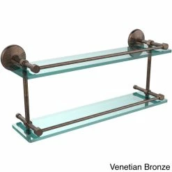 Hot Sale ✨ Allied Brass Monte Carlo 22-inch Double Glass Shelf With Gallery Rail ❤️ -Allied Brass Sales unnamed file 6469