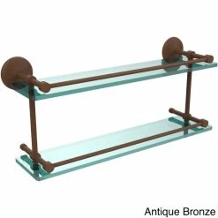 Hot Sale ✨ Allied Brass Monte Carlo 22-inch Double Glass Shelf With Gallery Rail ❤️ -Allied Brass Sales unnamed file 6470