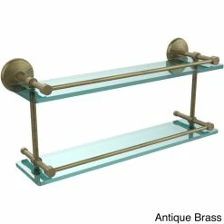 Hot Sale ✨ Allied Brass Monte Carlo 22-inch Double Glass Shelf With Gallery Rail ❤️ -Allied Brass Sales unnamed file 6471
