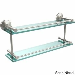 Hot Sale ✨ Allied Brass Monte Carlo 22-inch Double Glass Shelf With Gallery Rail ❤️ -Allied Brass Sales unnamed file 6472
