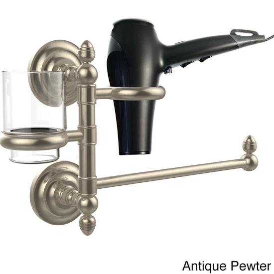 Outlet 🎉 Allied Brass Que New Collection Hair Dryer Holder And Organizer Satin Brass 🥰 4 Outlet 🎉 Allied Brass Que New Collection Hair Dryer Holder And Organizer Satin Brass 🥰 - Image 2