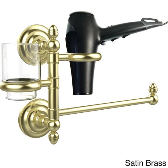 Outlet 🎉 Allied Brass Que New Collection Hair Dryer Holder And Organizer Satin Brass 🥰 8 Outlet 🎉 Allied Brass Que New Collection Hair Dryer Holder And Organizer Satin Brass 🥰 - Image 6