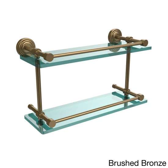 Hot Sale ⭐ Allied Brass Waverly Place 16-inch Double Glass Shelf With Gallery Rail 🤩 6 Hot Sale ⭐ Allied Brass Waverly Place 16-inch Double Glass Shelf With Gallery Rail 🤩 - Image 4
