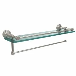 Cheapest 😀 Allied Brass Wavwely Place Collection Paper Towel Holder With 22-inch Gallery Glass Shelf - 5"w X 22"l X .375"h Brushed Bronze ✔️