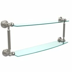Deals 🎁 Allied Brass Waverly Place Collection 24-inch 2-tiered Glass Shelf 🌟