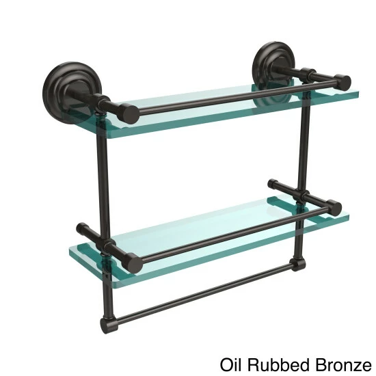 Coupon ๐ Allied Brass 16-inch Gallery Double Glass Shelf With Towel Bar - 16"L Oil Rubbed Bronze ๐ 4 Coupon ๐ Allied Brass 16-inch Gallery Double Glass Shelf With Towel Bar - 16"L Oil Rubbed Bronze ๐ - Image 2