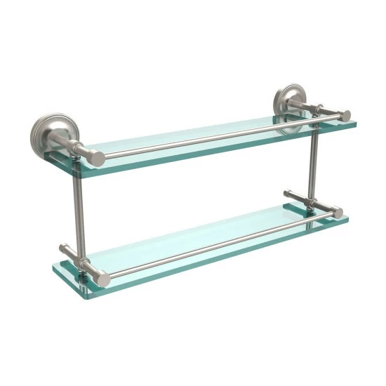 Best Sale 🛒 Allied Brass Prestige Regal 22-inch Double Glass Shelf With Gallery Rail 👍 3 Best Sale 🛒 Allied Brass Prestige Regal 22-inch Double Glass Shelf With Gallery Rail 👍