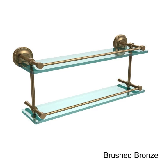 Best Sale 🛒 Allied Brass Prestige Regal 22-inch Double Glass Shelf With Gallery Rail 👍 4 Best Sale 🛒 Allied Brass Prestige Regal 22-inch Double Glass Shelf With Gallery Rail 👍 - Image 2