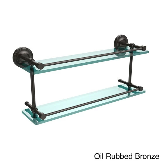 Best Sale 🛒 Allied Brass Prestige Regal 22-inch Double Glass Shelf With Gallery Rail 👍 7 Best Sale 🛒 Allied Brass Prestige Regal 22-inch Double Glass Shelf With Gallery Rail 👍 - Image 5