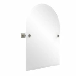 Promo 👍 Allied Brass Montero Collection Contemporary Frameless Arched Top Tilt Mirror With Beveled Edge ✔️