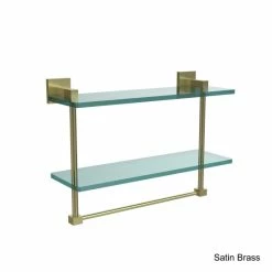 Hot Sale 👏 Allied Brass Montero Collection 16-inch Two-tiered Glass Shelf With Integrated Towel Bar 🧨 -Allied Brass Sales unnamed file 6966