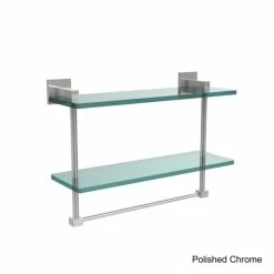 Hot Sale 👏 Allied Brass Montero Collection 16-inch Two-tiered Glass Shelf With Integrated Towel Bar 🧨 -Allied Brass Sales unnamed file 6969