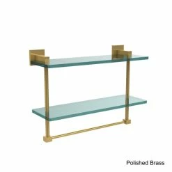 Hot Sale 👏 Allied Brass Montero Collection 16-inch Two-tiered Glass Shelf With Integrated Towel Bar 🧨 -Allied Brass Sales unnamed file 6970