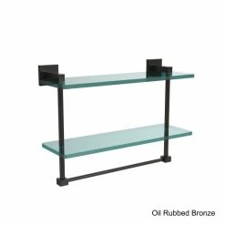 Hot Sale 👏 Allied Brass Montero Collection 16-inch Two-tiered Glass Shelf With Integrated Towel Bar 🧨 -Allied Brass Sales unnamed file 6971
