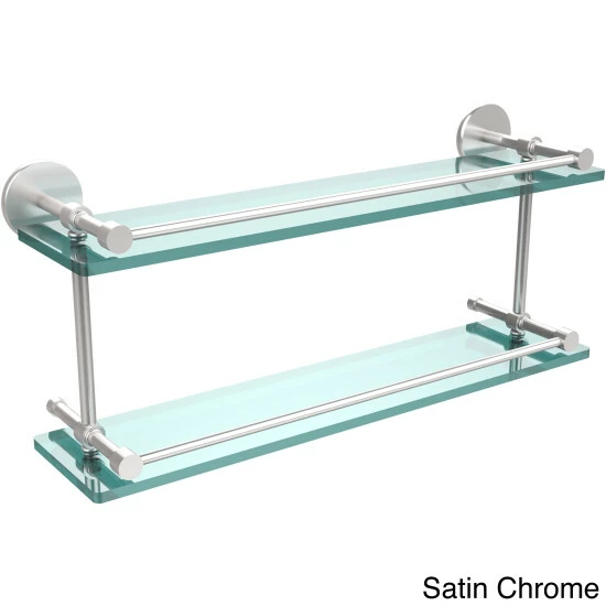 Budget ๐คฉ Allied Brass 22-inch 2-tiered Glass Shelf With Gallery Rail ๐ 5 Budget ๐คฉ Allied Brass 22-inch 2-tiered Glass Shelf With Gallery Rail ๐ - Image 3