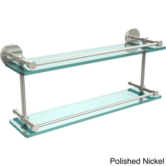 Budget ๐คฉ Allied Brass 22-inch 2-tiered Glass Shelf With Gallery Rail ๐ 6 Budget ๐คฉ Allied Brass 22-inch 2-tiered Glass Shelf With Gallery Rail ๐ - Image 4