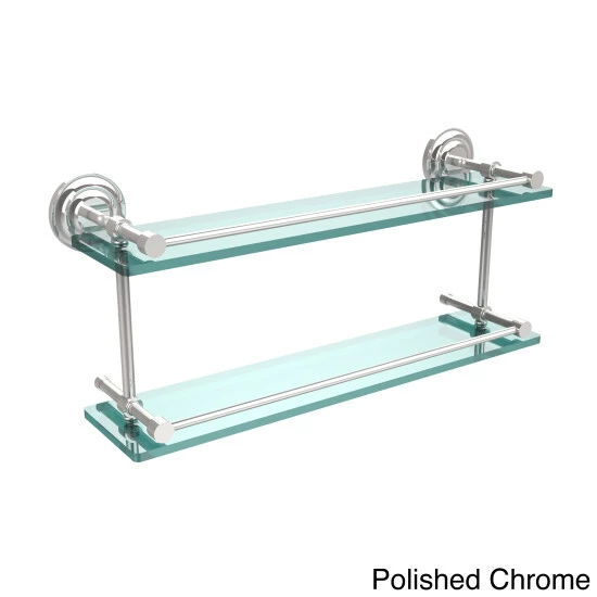 Discount ❤️ Allied Brass Que New 22-inch Double Glass Shelf With Gallery Rail 🤩 6 Discount ❤️ Allied Brass Que New 22-inch Double Glass Shelf With Gallery Rail 🤩 - Image 4