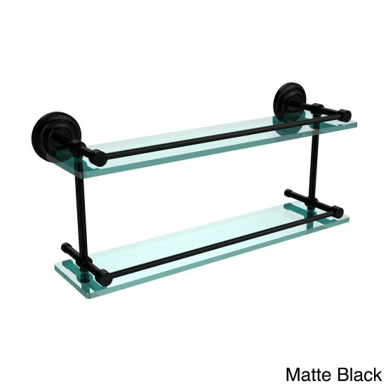 Discount ❤️ Allied Brass Que New 22-inch Double Glass Shelf With Gallery Rail 🤩 7 Discount ❤️ Allied Brass Que New 22-inch Double Glass Shelf With Gallery Rail 🤩 - Image 5