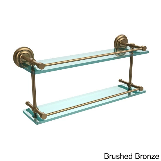 Discount ❤️ Allied Brass Que New 22-inch Double Glass Shelf With Gallery Rail 🤩 8 Discount ❤️ Allied Brass Que New 22-inch Double Glass Shelf With Gallery Rail 🤩 - Image 6
