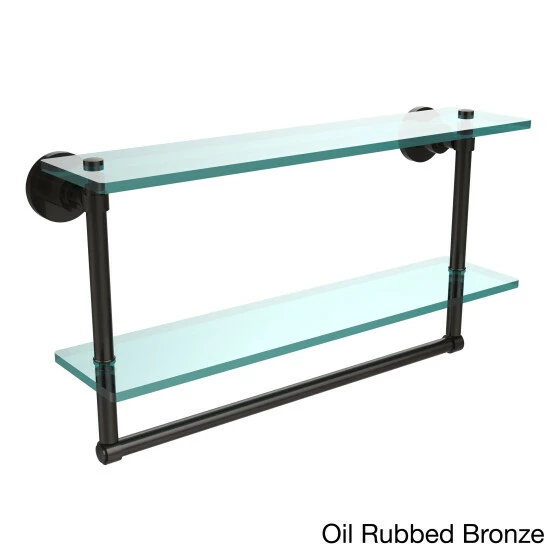 Flash Sale 🛒 Allied Brass Washing Square Collection 22-inch Two Tiered Glass Shelf With Integrated Towel Bar 🛒 4 Flash Sale 🛒 Allied Brass Washing Square Collection 22-inch Two Tiered Glass Shelf With Integrated Towel Bar 🛒 - Image 2