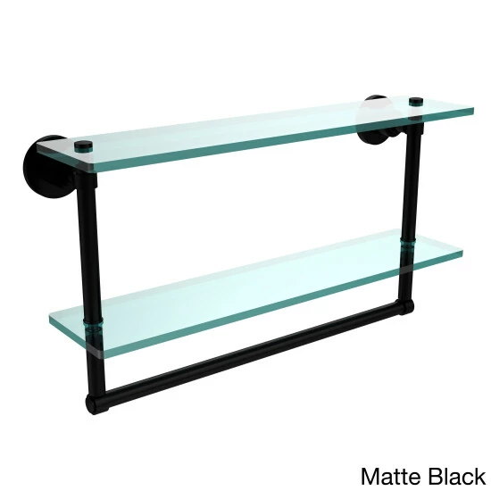 Flash Sale 🛒 Allied Brass Washing Square Collection 22-inch Two Tiered Glass Shelf With Integrated Towel Bar 🛒 5 Flash Sale 🛒 Allied Brass Washing Square Collection 22-inch Two Tiered Glass Shelf With Integrated Towel Bar 🛒 - Image 3