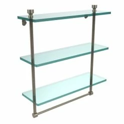 Coupon ⌛ Allied Brass Foxtrot Collection 16-inch 3-tiered Glass Shelf With Integrated Towel Bar ⭐ -Allied Brass Sales unnamed file 7241