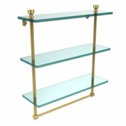 Coupon ⌛ Allied Brass Foxtrot Collection 16-inch 3-tiered Glass Shelf With Integrated Towel Bar ⭐ -Allied Brass Sales unnamed file 7243