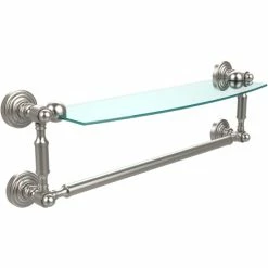 Best deal 🎉 Allied Brass Waverly Place Collection 18-inch Glass Vanity Shelf With Integrated Towel Bar 🤩