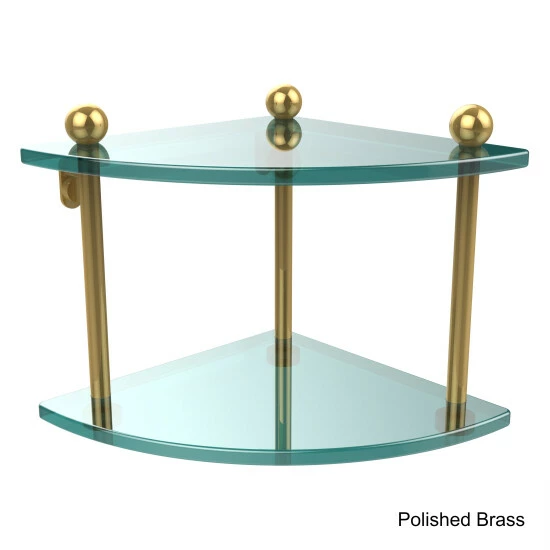 New ๐ Allied Brass Glass Two-tier Corner Shelf - 8" X 8" X 8" ๐ 4 New ๐ Allied Brass Glass Two-tier Corner Shelf - 8" X 8" X 8" ๐ - Image 2