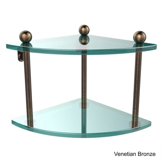 New ๐ Allied Brass Glass Two-tier Corner Shelf - 8" X 8" X 8" ๐ 6 New ๐ Allied Brass Glass Two-tier Corner Shelf - 8" X 8" X 8" ๐ - Image 4