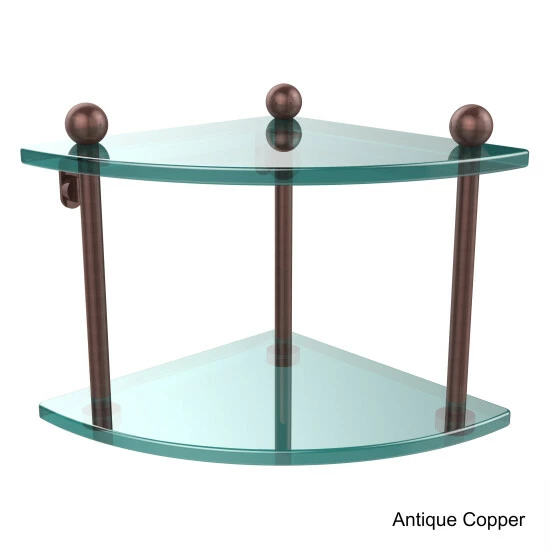New ๐ Allied Brass Glass Two-tier Corner Shelf - 8" X 8" X 8" ๐ 9 New ๐ Allied Brass Glass Two-tier Corner Shelf - 8" X 8" X 8" ๐ - Image 7